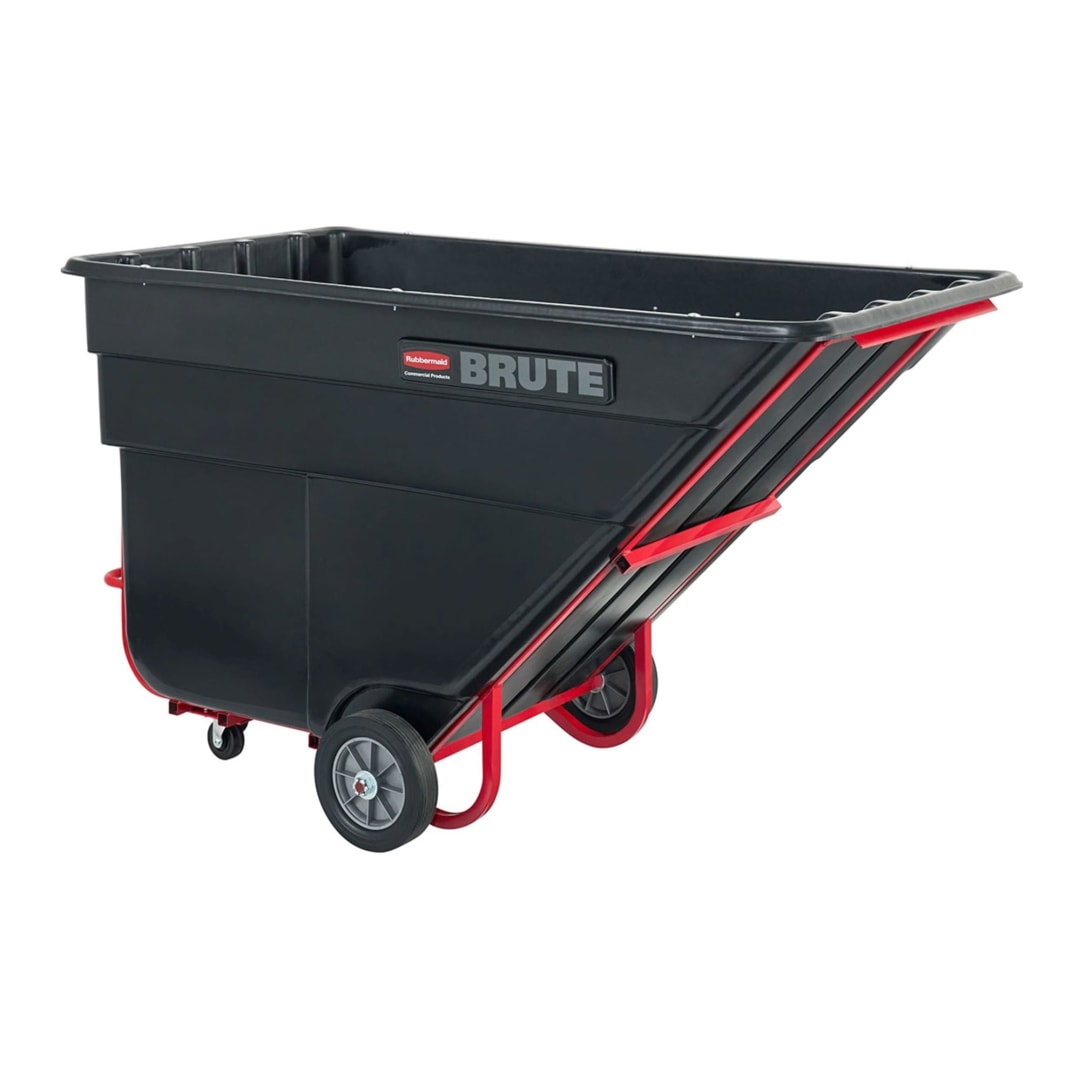 BRUTE Tilt Dump Truck/Trash Cart/Garbage Collection/Recycling, 1.5 Cubic Yard, 1,200 lbs. Capacity, Black, Distribution Centers/Warehouse/Manufacturing/Construction (FG102500BLA)
