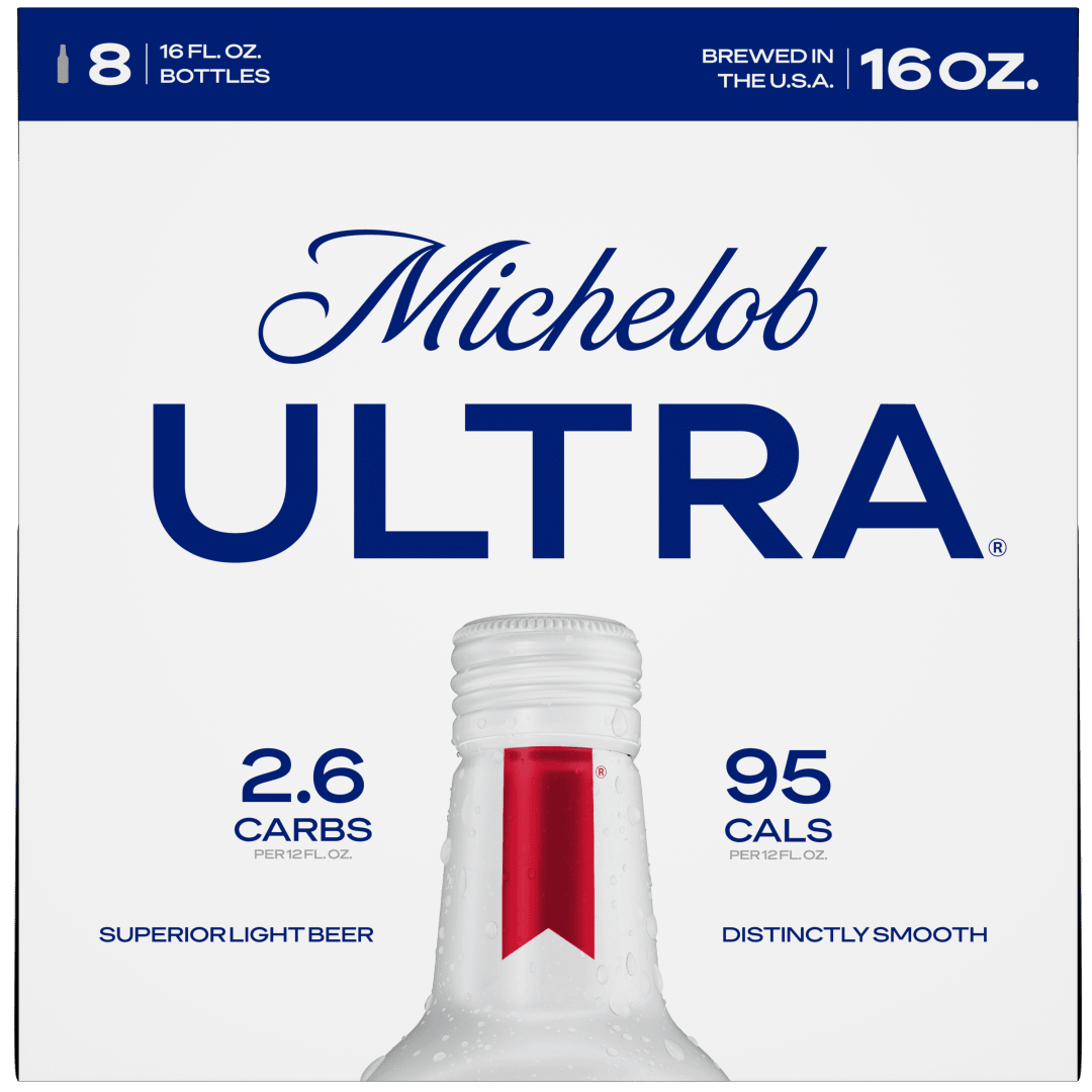 Michelob ULTRA Superior Light American Lager Beer 8 Pack, 16 fl oz Bottles