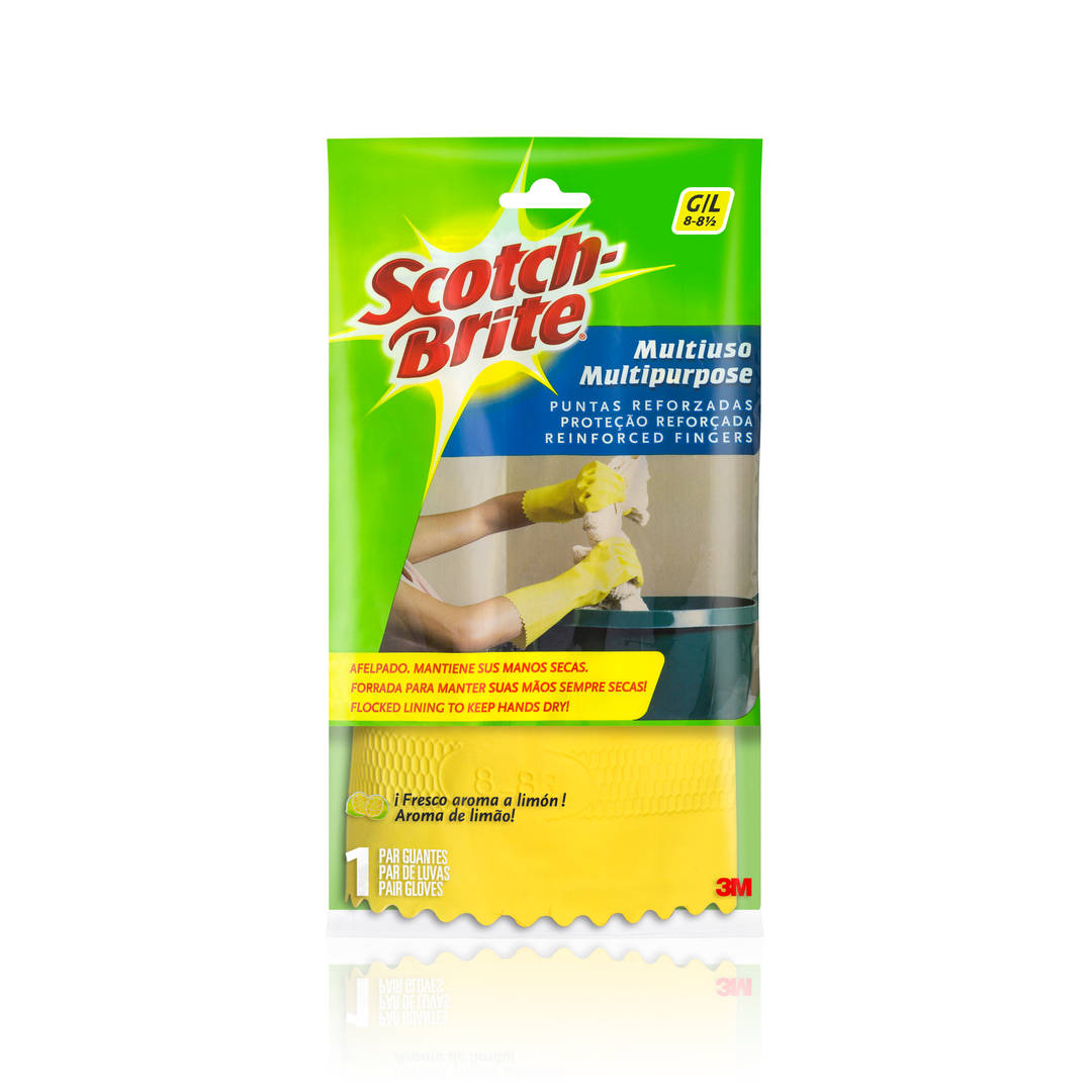Luva Scotch-Brite™ Multiuso, Média, Amarela, 1/Pacote
