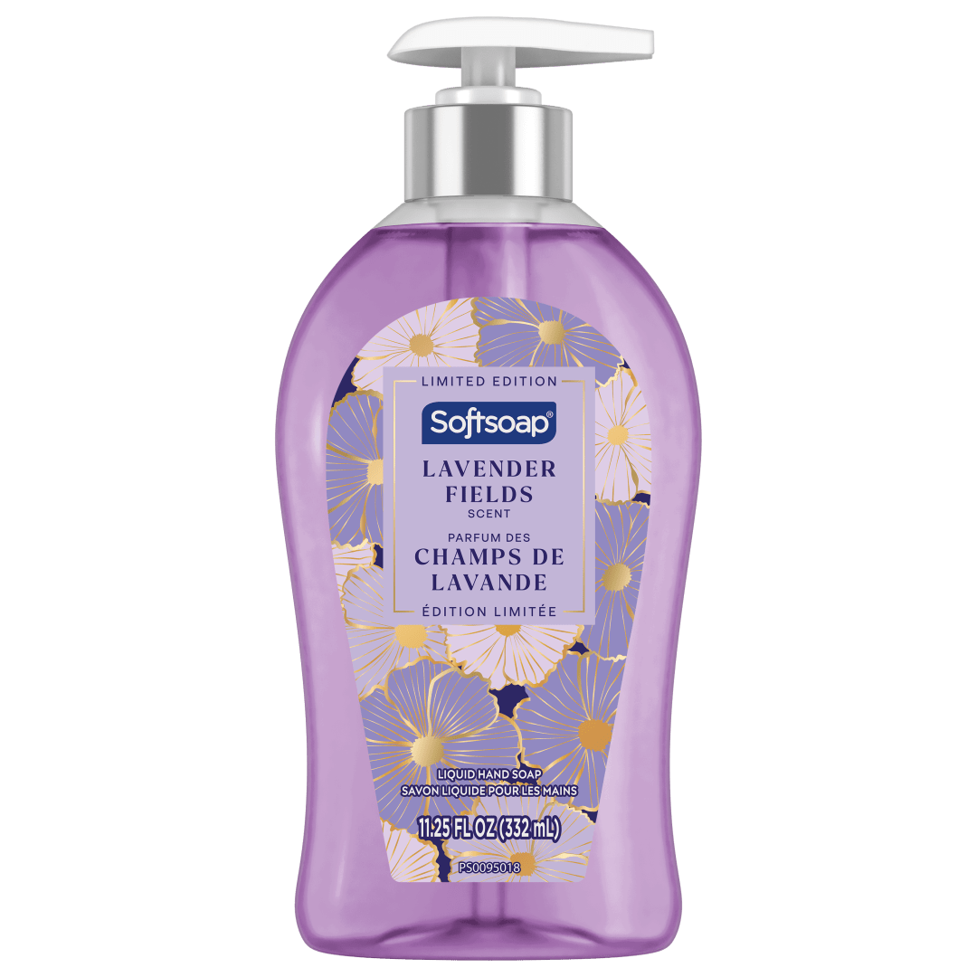 Softsoap Limited Edition Liquid Hand Soap, Seasonal Hand Soap, Paraben Free, pH Balanced, Lavender Fields Scent, 332 mL Pump Bottle
