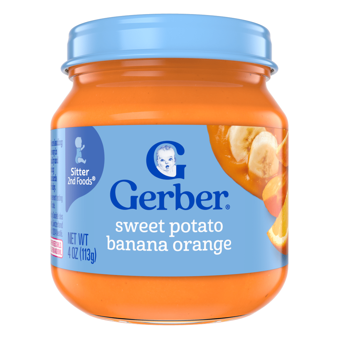 Gerber Stage 2 Baby Food, Sweet Potato Banana Orange Jar, Veggie & Fruit Puree, Baby Puree