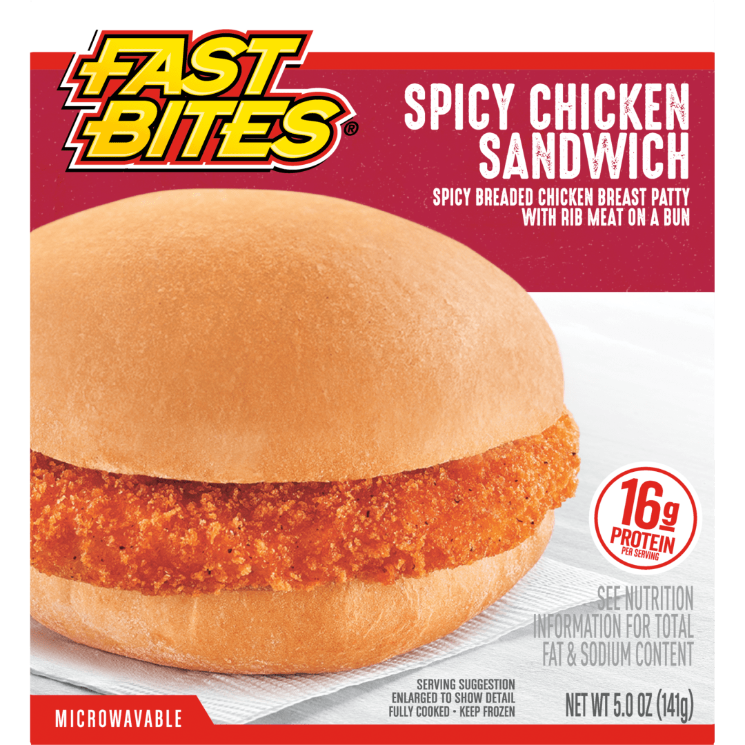 Fast Bites® Spicy Breaded Chicken Sandwich, 5 oz (Frozen)