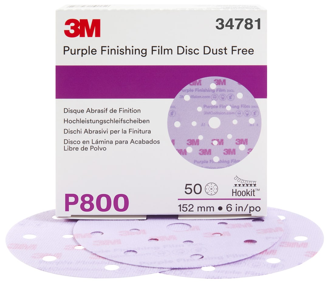 3M™ Hookit™ Brúsny kotúč  Purple 260L, 150 mm, 17 Dier, P800, 34781