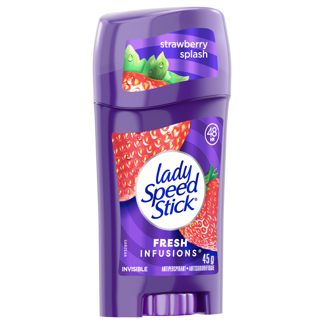 Lady Speed Stick Antiperspirant Deodorant, Fresh Infusions, Strawberry Splash, 45g