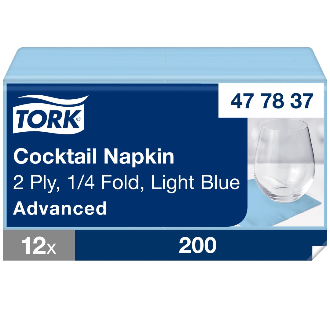 Tork Light Blue Cocktail Napkin