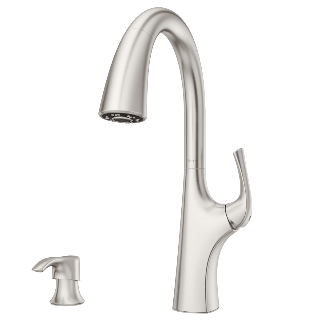 Ladera 1-Handle Pull-Down Kitchen Faucet with Soap Dispenser in Spot Defense Stainless Steel