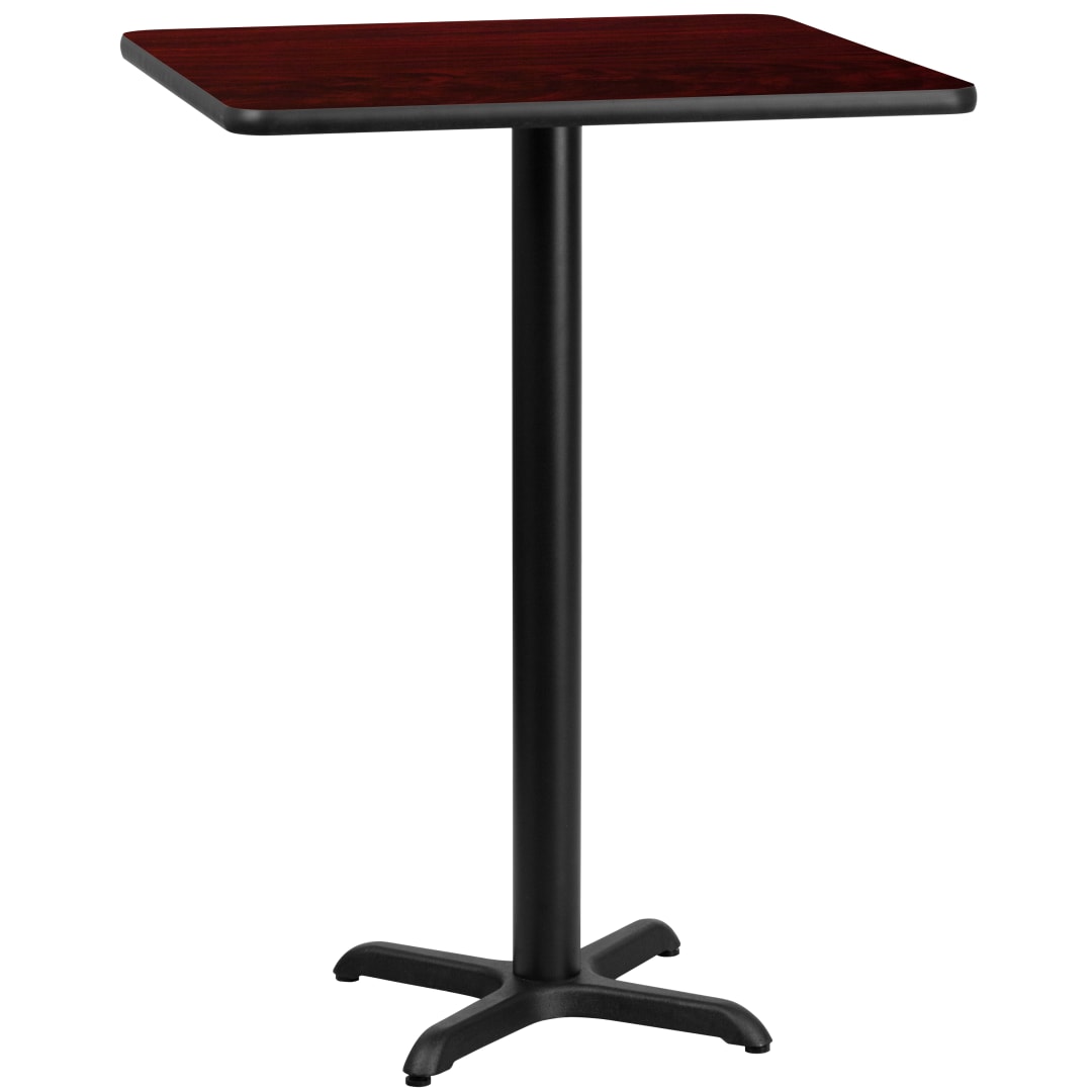 Stiles 30'' Square Mahogany Laminate Table Top with 22'' x 22'' Bar Height Table Base