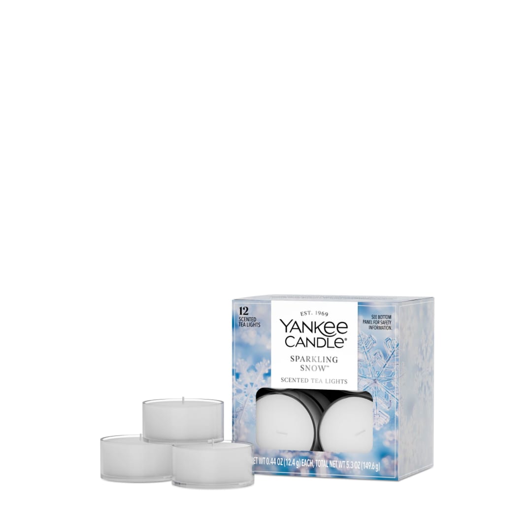 Yankee Candle Scented Tea Light Candles, 12-Pack, Sparkling Snow Mini Candles