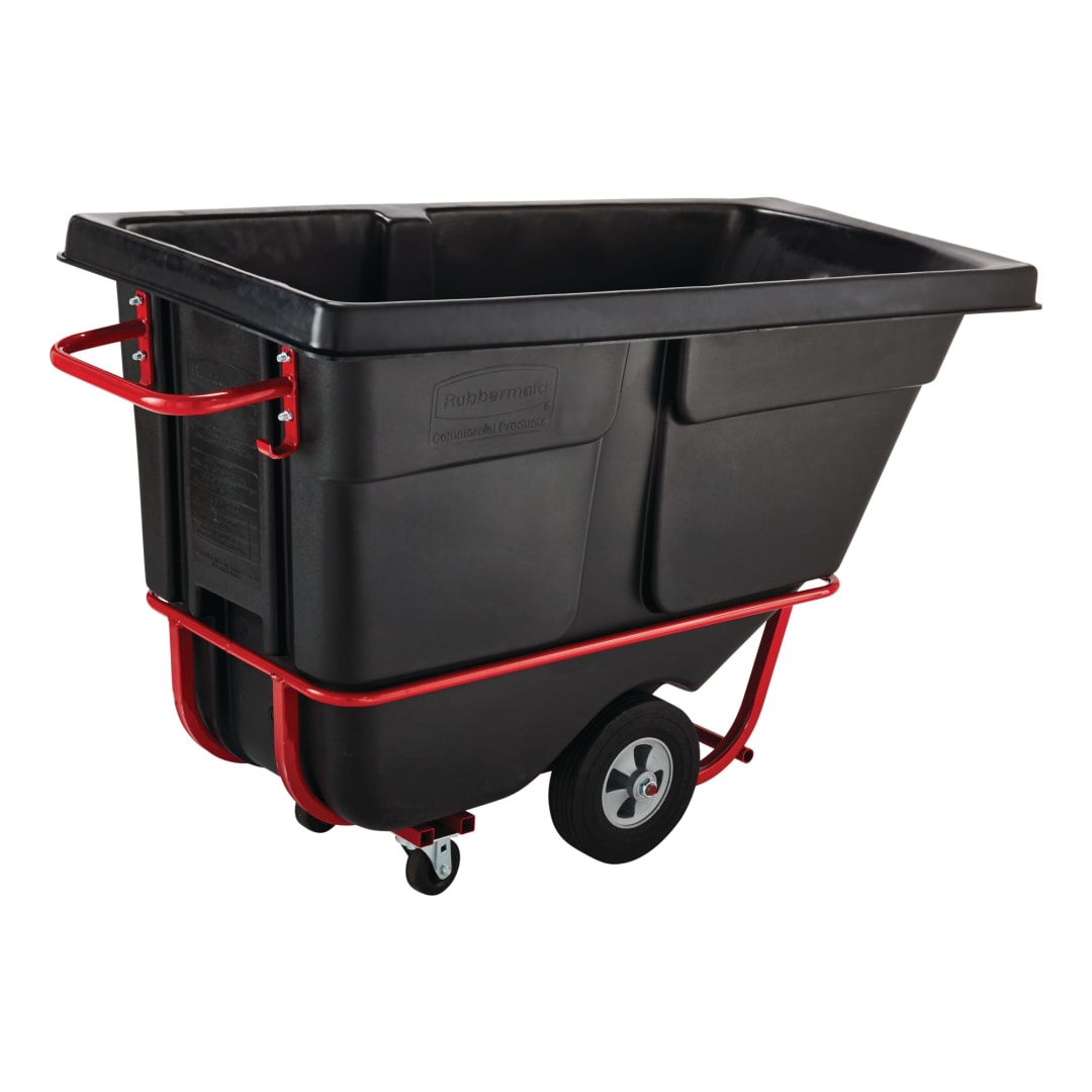 BRUTE Tilt Dump Truck/Trash Cart/Garbage Collection/Recycling, 1/2 Cubic Yard, Waste Collection, 850 lbs. capacity, Black, Office/Warehouse/Facility Management (FG130500BLA)