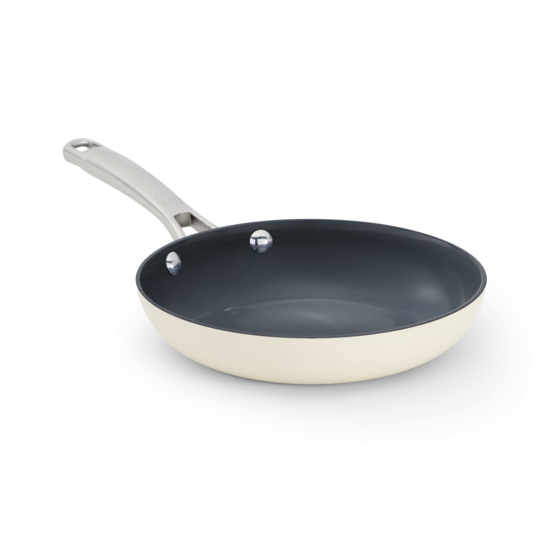 Calphalon Ceramic Nonstick 8 inch Frying Pan, Easy Cleanup Ceramic Pan for Searing, Sauteing, PFAS-Free Cookware, Dishwasher Safe, Metal Utensil Safe, Oven Safe, Flour