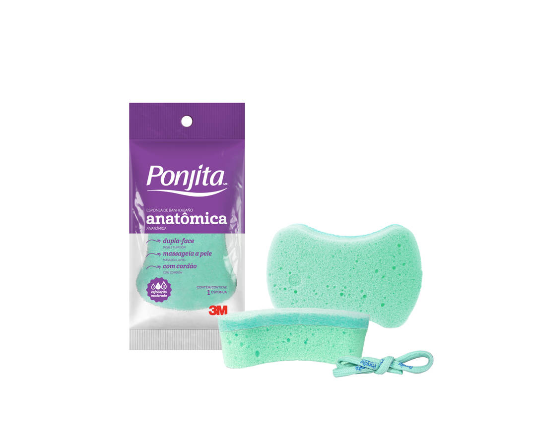 Esponja de Banho Anatômica Ponjita™, Verde, 60 Unidades
