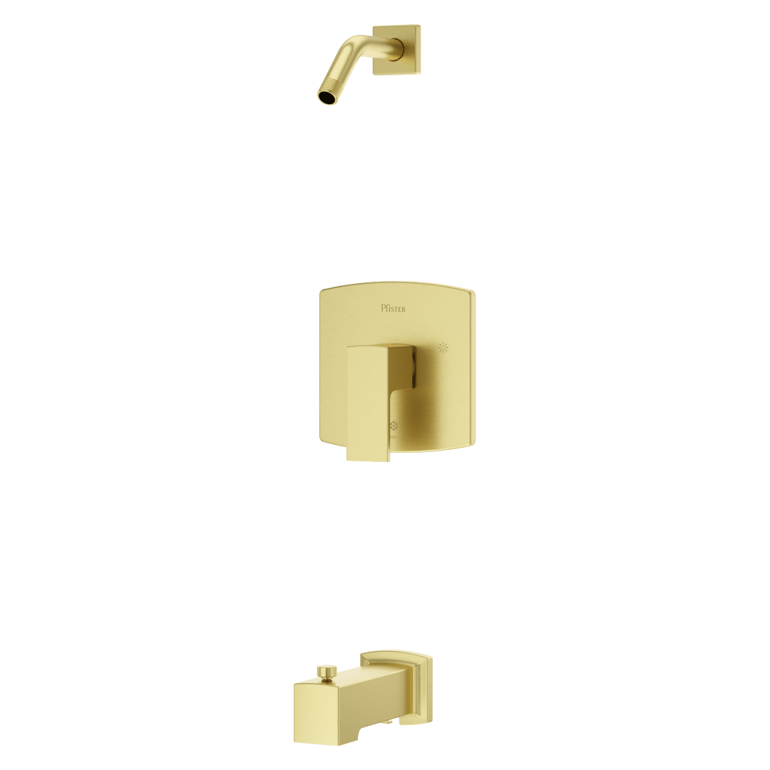 Pfirst Modern Tub/Shower Faucet in Brushed Gold
