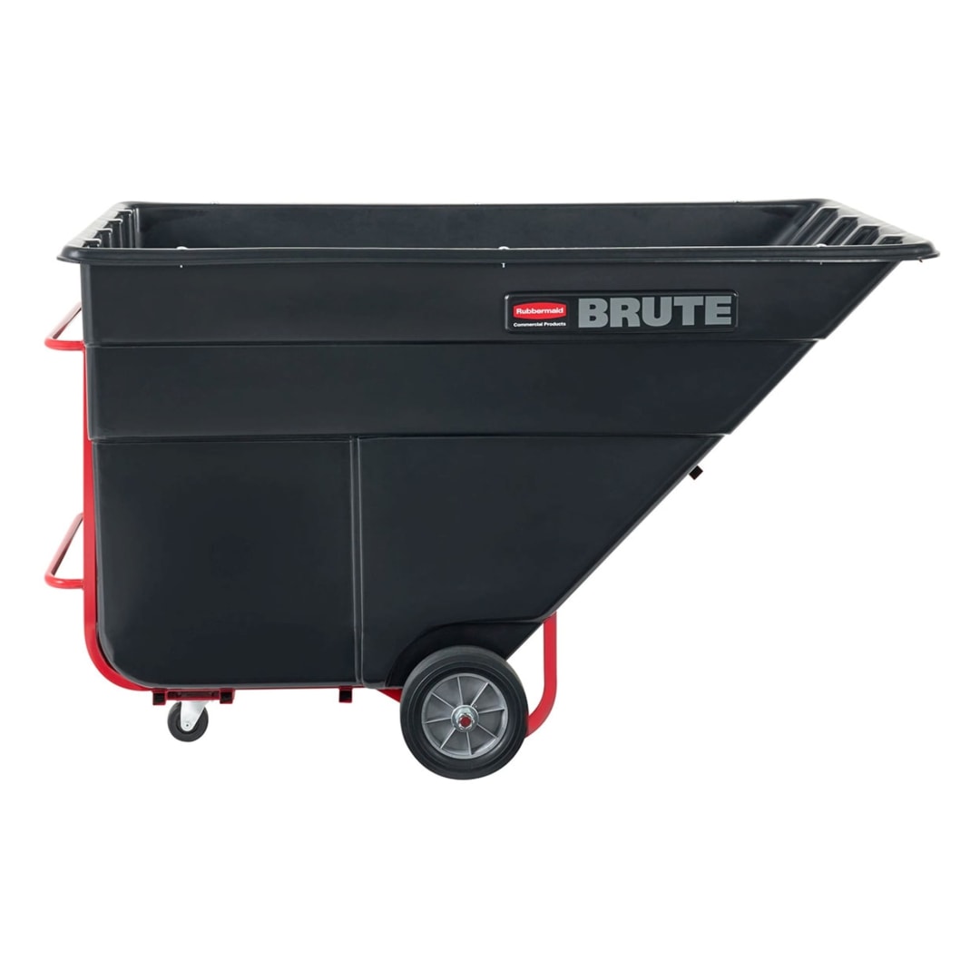 BRUTE Tilt Dump Truck/Trash Cart/Garbage Collection/Recycling, 2.5 Cubic Yard, Heavy Load Capacity, 2,300 lbs., Black , Distribution Centers/Warehouse/Manufacturing/Stadiums (FG104600BLA)