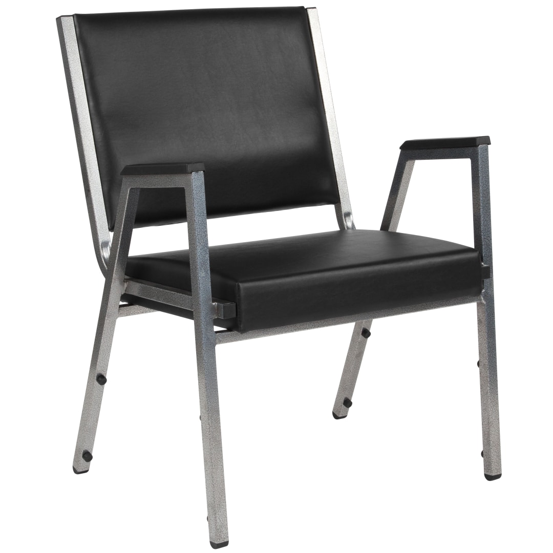 HERCULES Series 1000 lb. Rated Black Antimicrobial Vinyl Bariatric Medical Reception Arm Chair