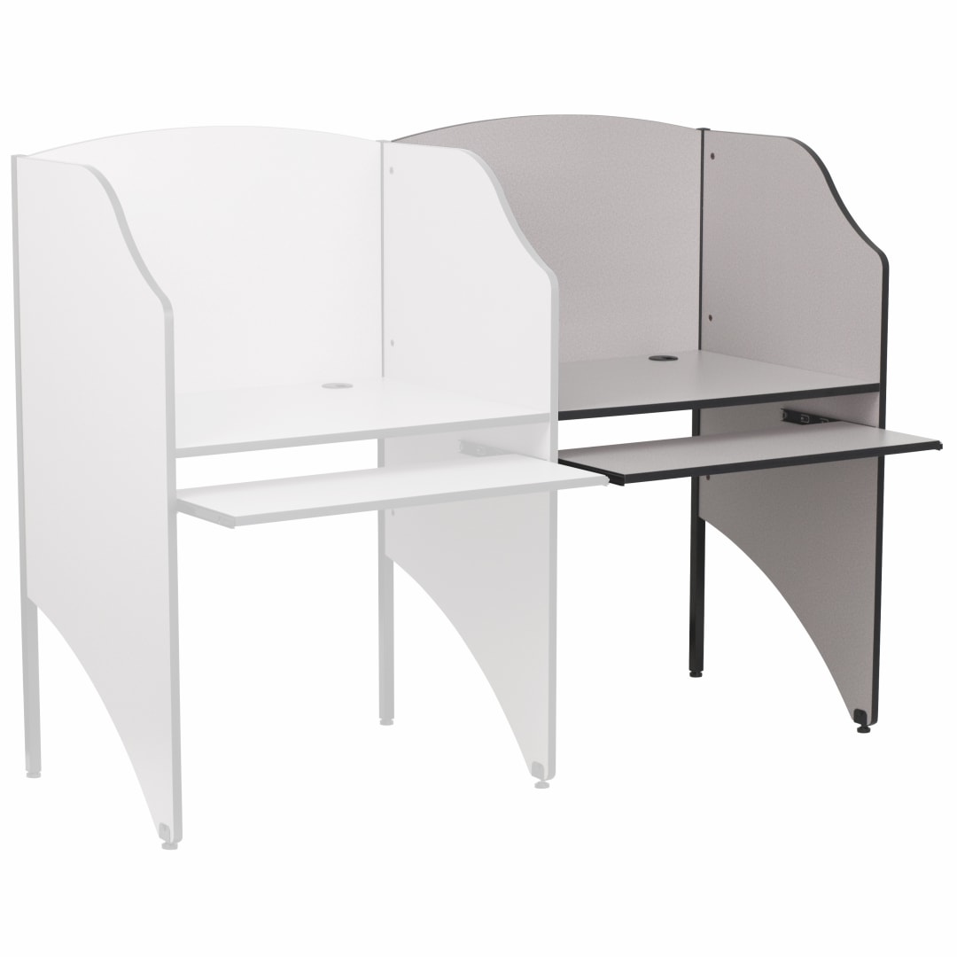 Jordan Add-On Study Carrel in Nebula Grey Finish
