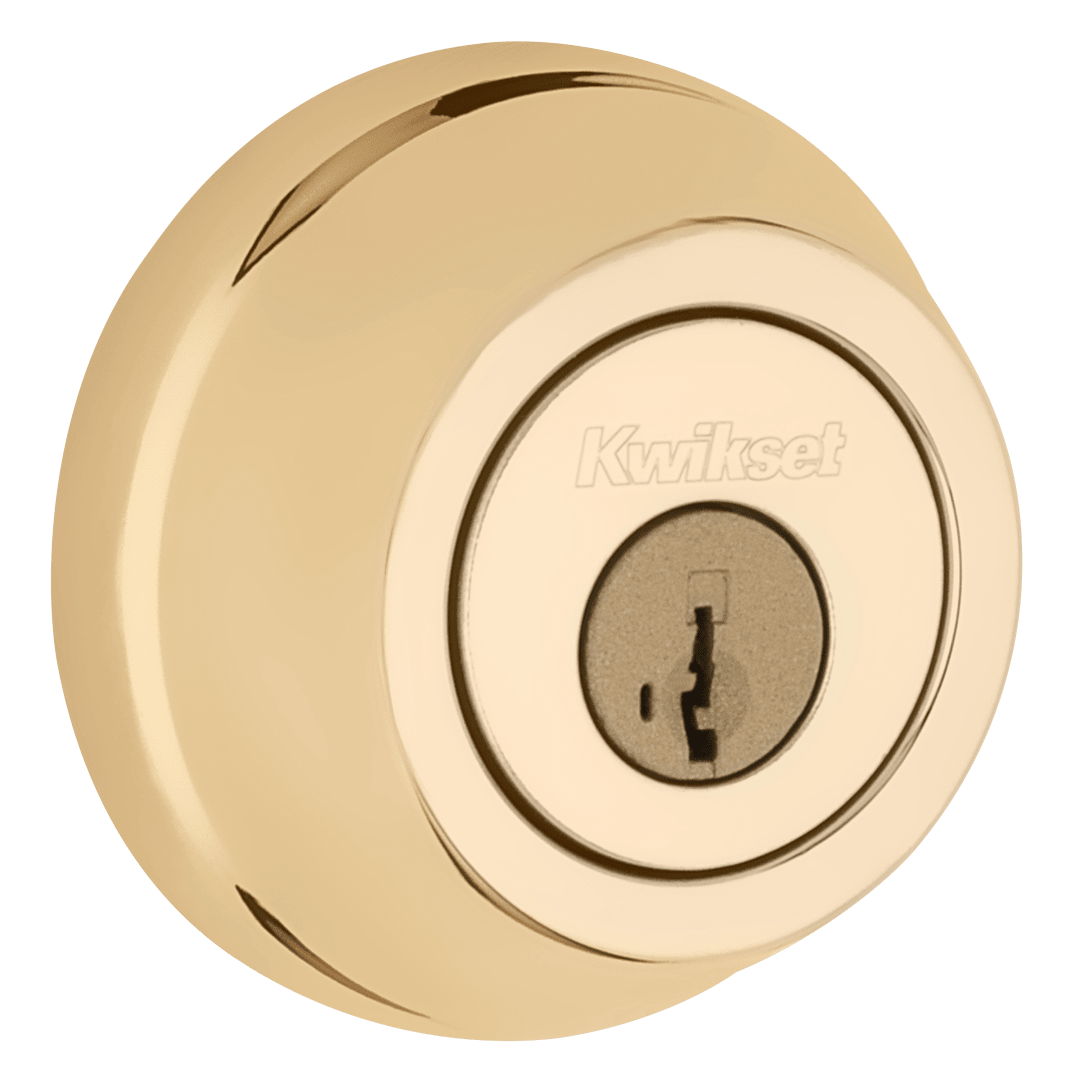 599 Gatelatch Deadbolt, Keyed Both Sides, featuring SmartKey Security™ in Polished Brass