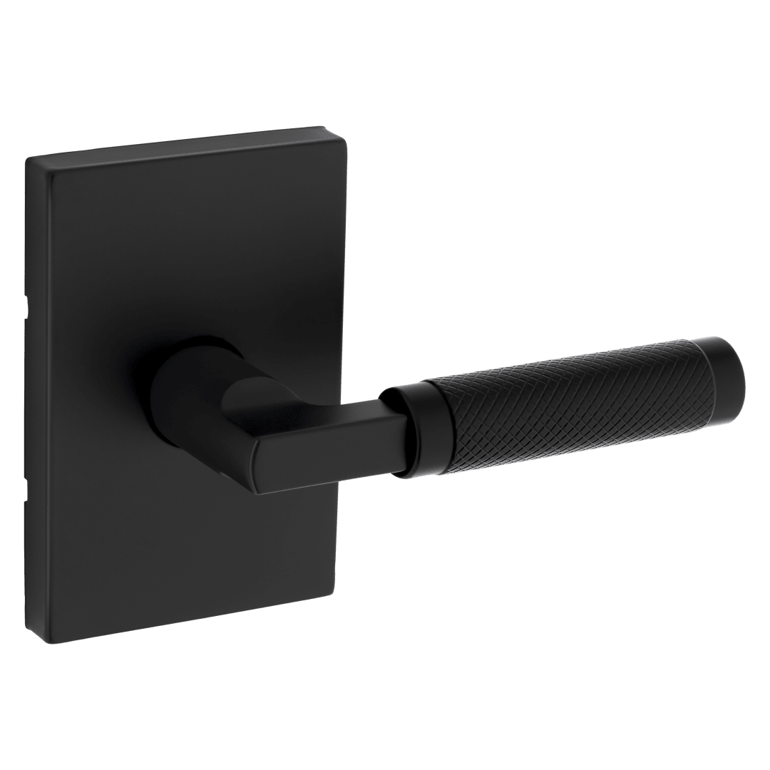 Prava Knurled Hall/Closet Door Lever in Matte Black