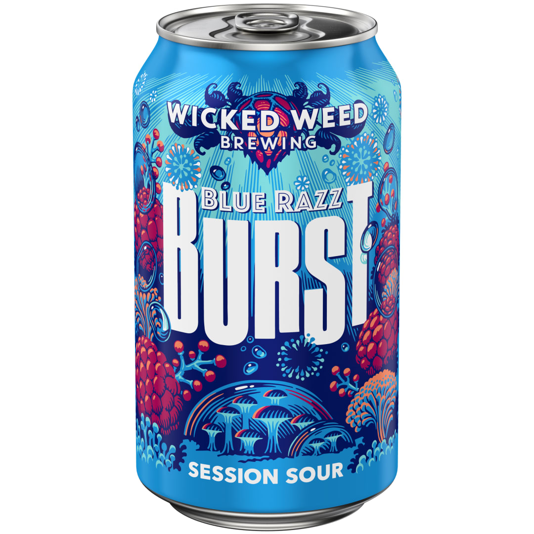 Wicked Weed Blue Razz Burst 12 oz Single CAN 4_5ABV - Plain Aluminum - Standard Gloss - Craft Direct