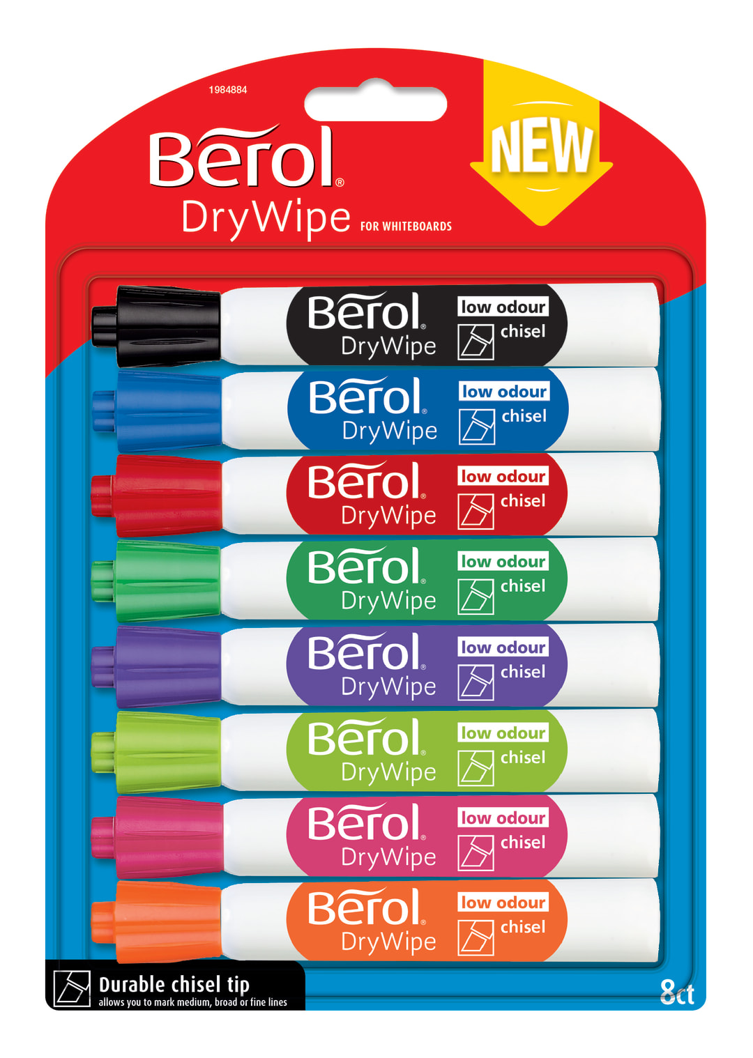 BEROL DRYWIPE MKR CHIS.ASST BL8
