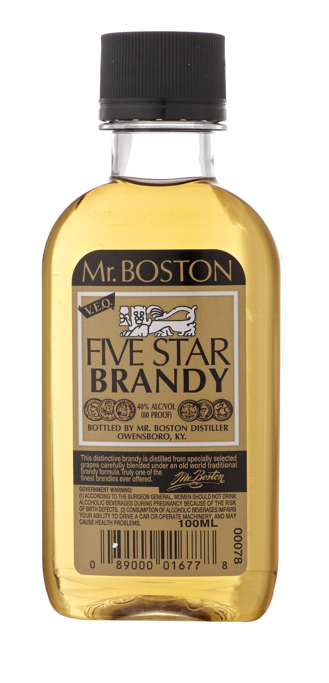 Mr. Boston Five Star Brandy 100ml 80 Proof