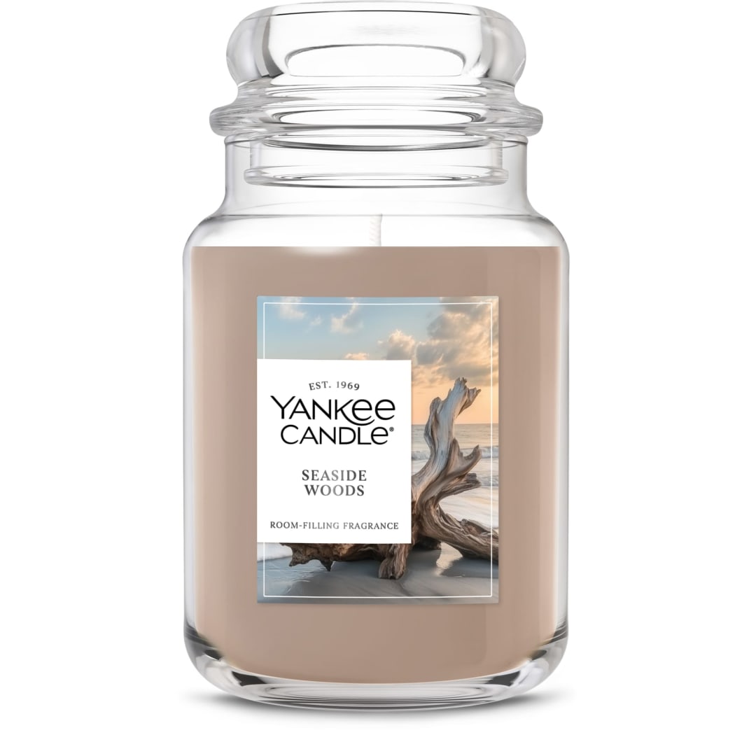 Yankee Candle® Seaside Woods Scented Candle, 22oz Large Jar with up to 150 Hour Burn Time, Great for gifting