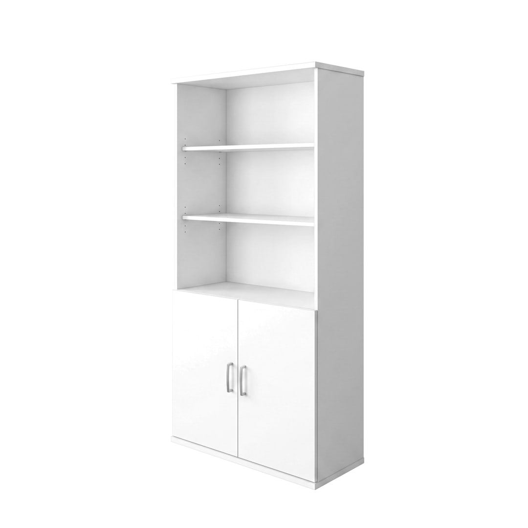 Cornerstone 5-Shelf Bookcase with Door Kit, White