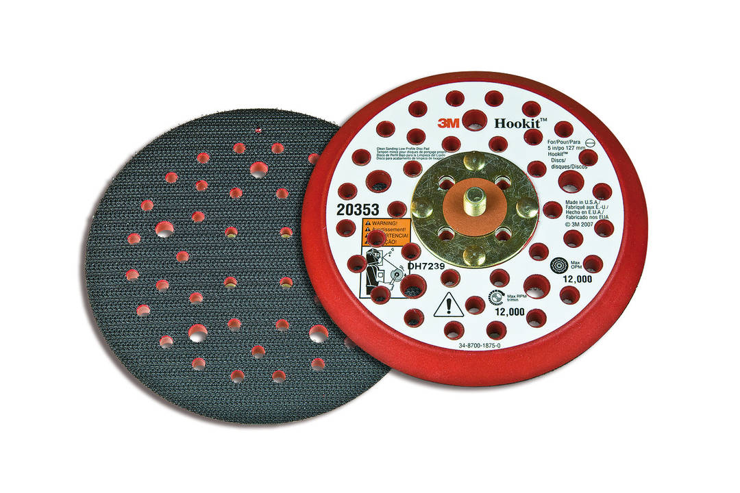 Suporte 3M™ Hookit™ Clean Sanding™, 127mm diâmetro, Rosca Externa 5/16” – 24 fios , 44 furos - PN20353
