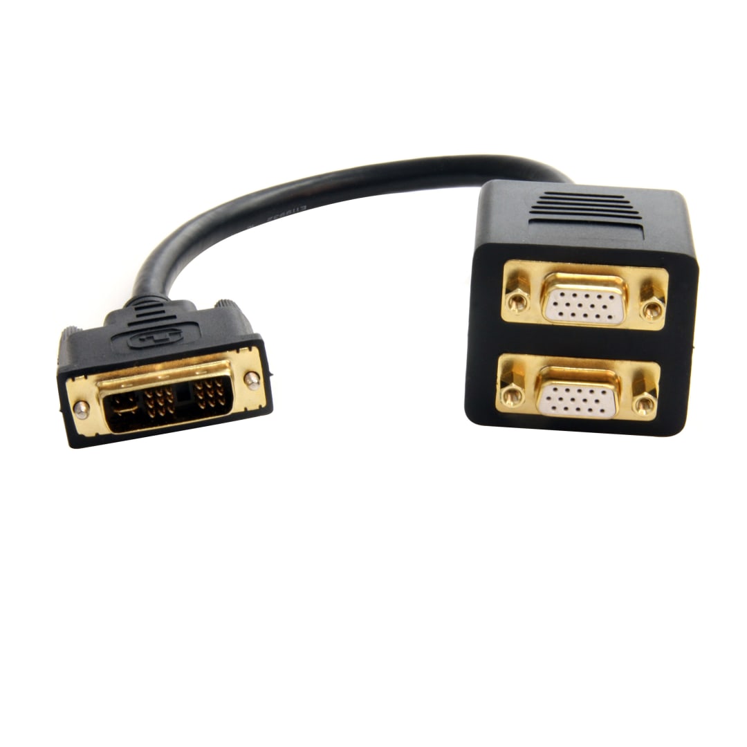 1 ft DVI to 2x VGA Video Splitter Cable - M/F