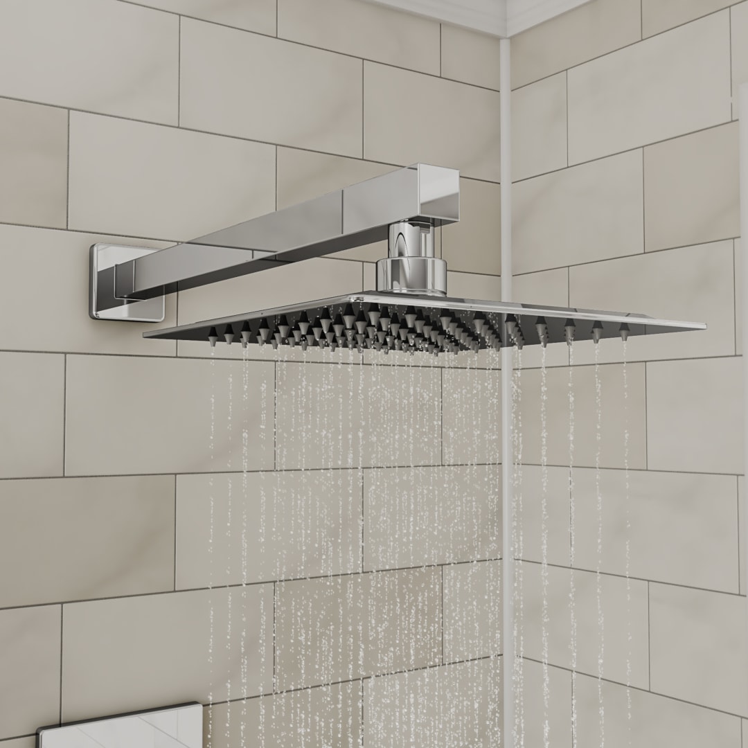 Ascend Ultra-Thin Square Shower Head - 10 in., Chrome