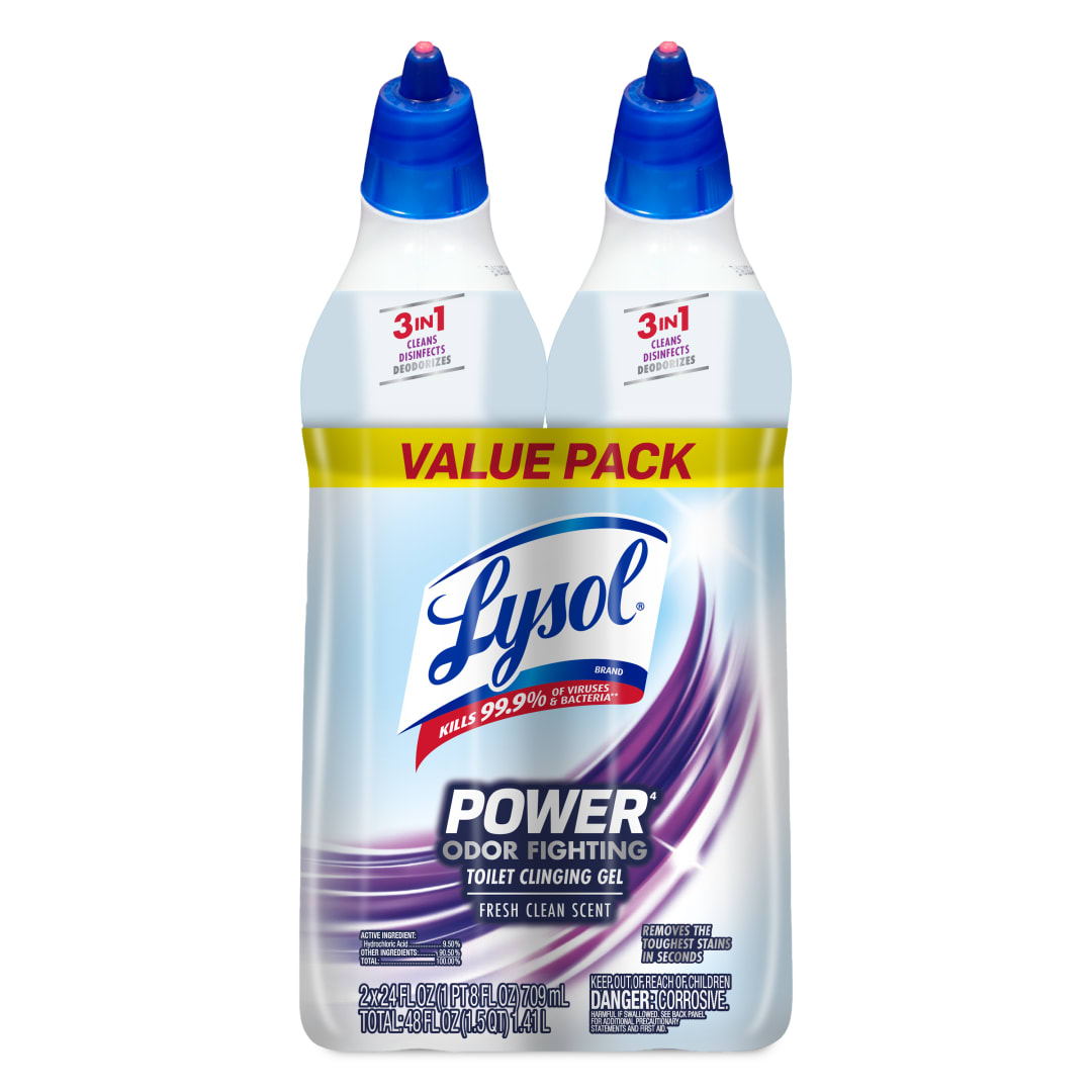 LYSOL® Toilet Bowl Cleaner - Power + Odor Fighting Clean Scent Twin Pack 4/(2x24) oz.