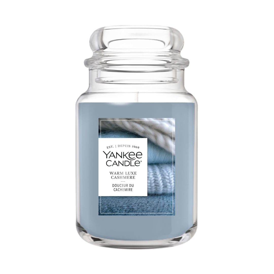 Yankee Candle Warm Luxe Cashmere, 22 oz Original Large Jar Candle with up to 150 Hour Burn Time