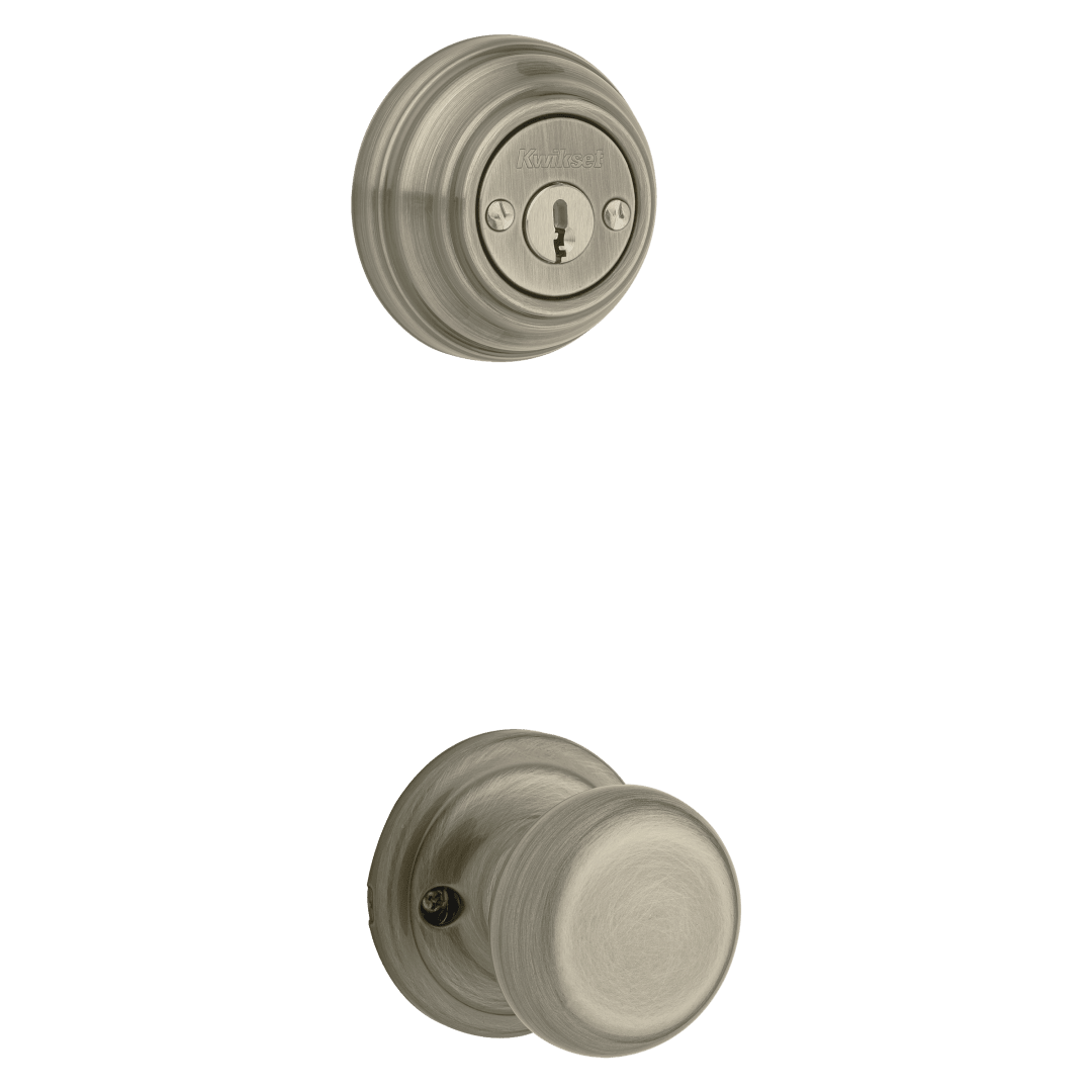 966 Double Cylinder Interior Pack w/Hancock Knob for Signature Series Handlesets in Antique Brass