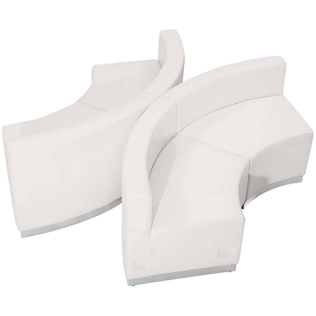 HERCULES Alon Series Melrose White LeatherSoft Reception Configuration, 4 Pieces