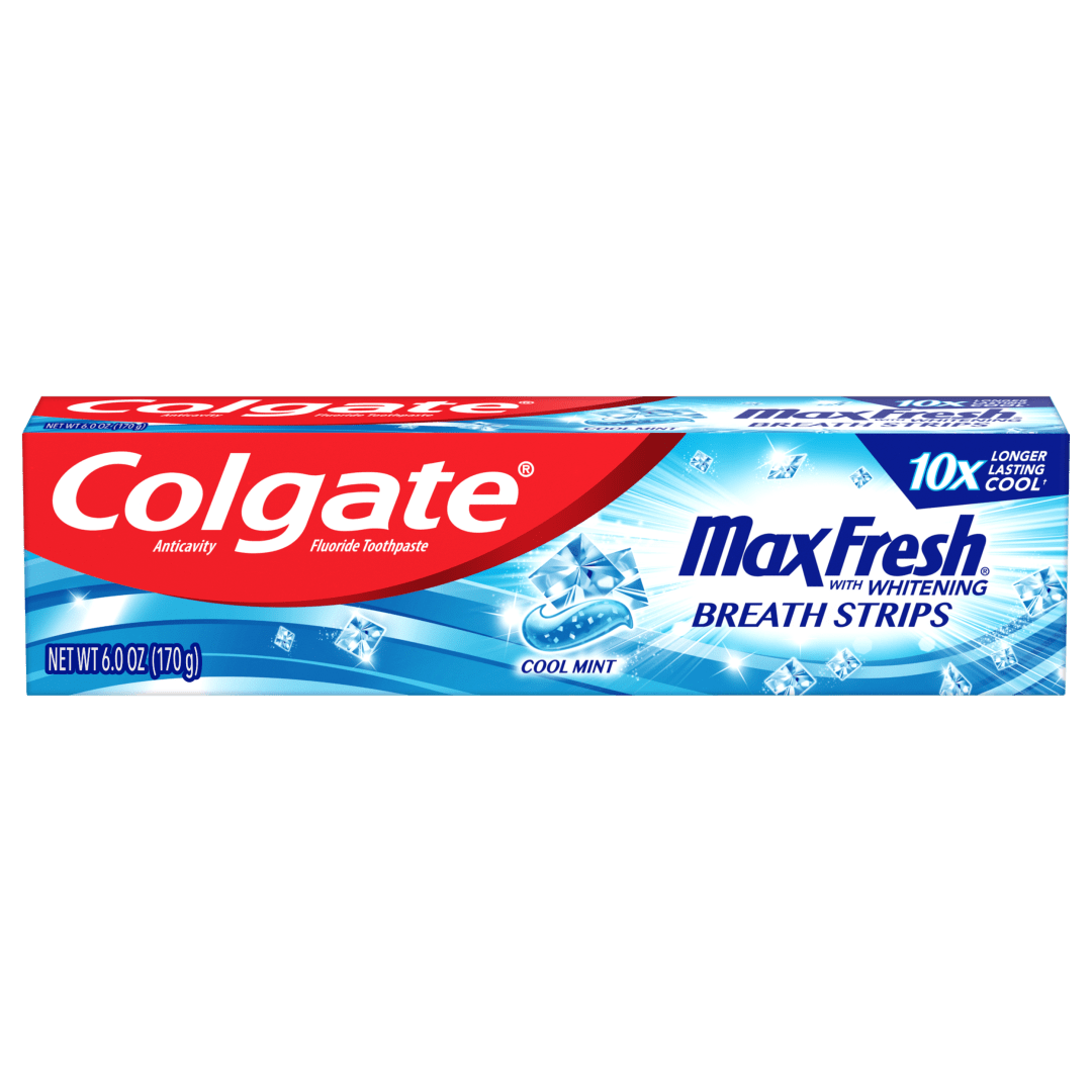 Colgate Max Fresh Toothpaste with Mini Breath Strips, Cool Mint - 6 Ounce