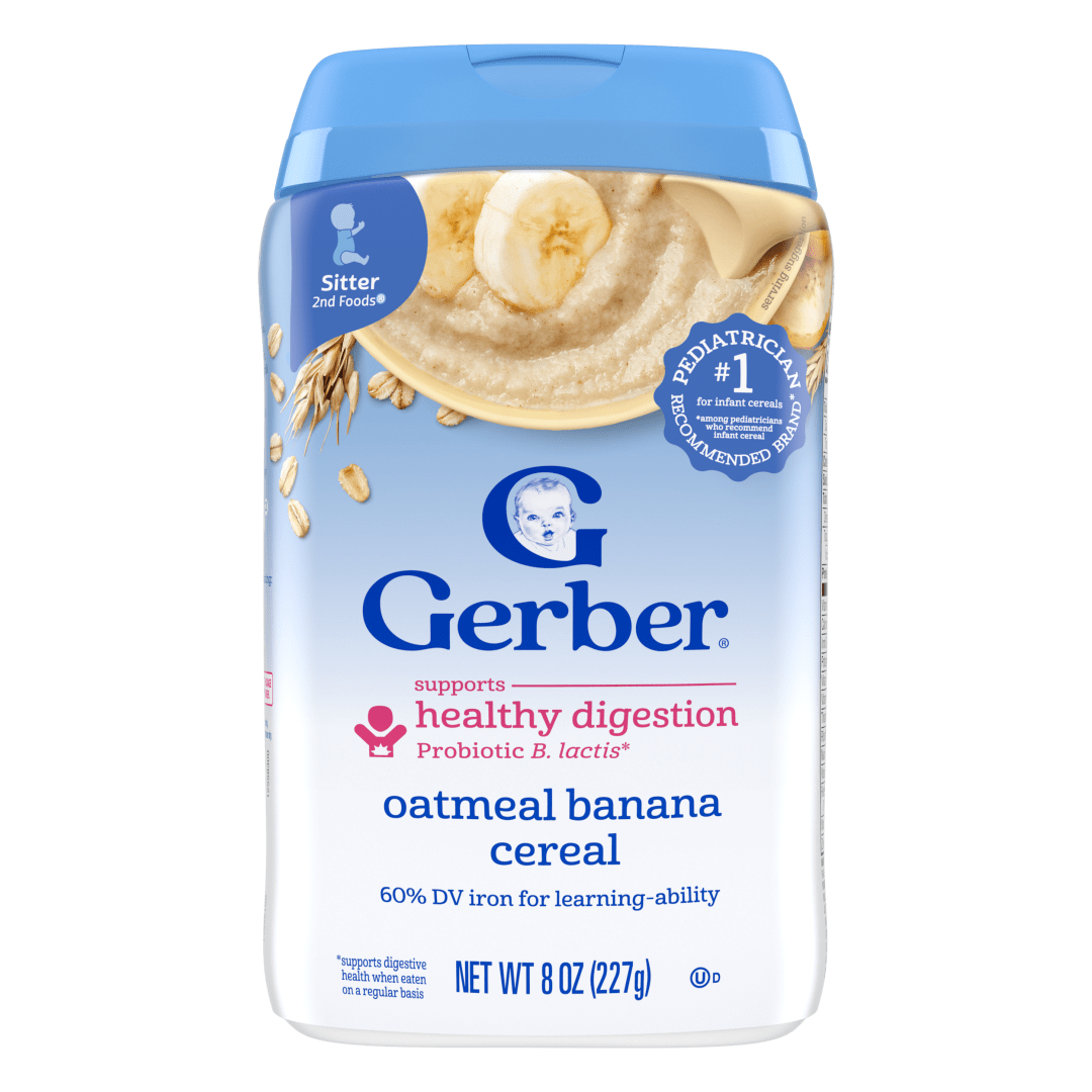 Gerber Stage 2 Baby Food, Oatmeal Banana Cereal, Baby Oatmeal Cereal