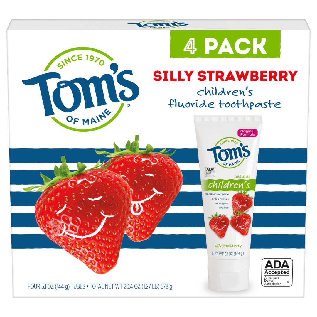 Tom's of Maine Kids Natural Toothpaste, Wild Blueberry, 5.1 oz. 4-Pack