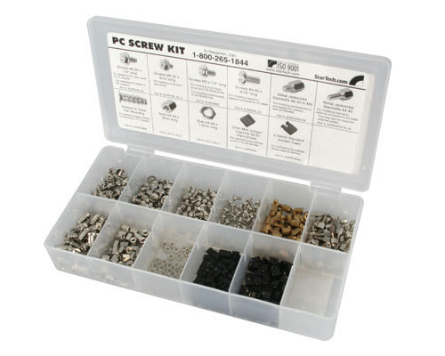 Assortment of screws, nuts and jumpers