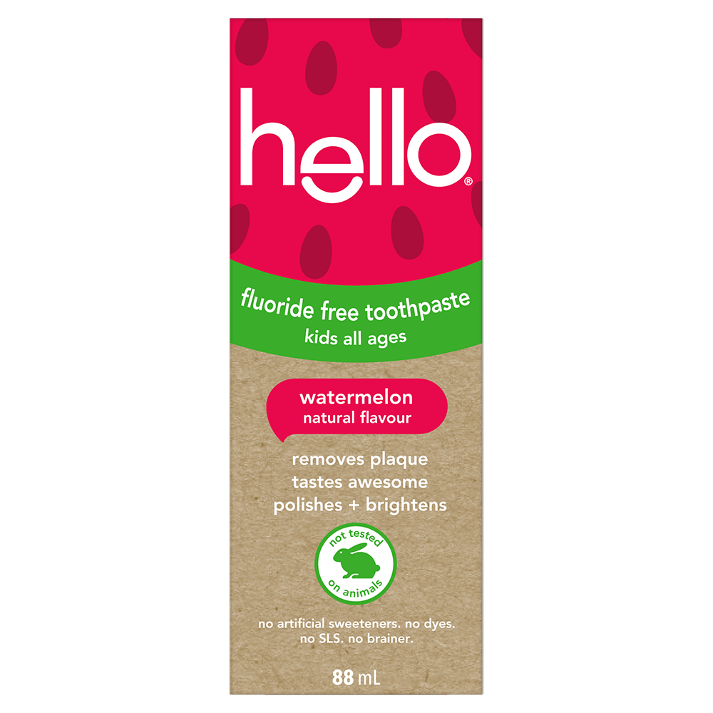 hello Fresh Watermelon Fluoride Free Kids Toothpaste, 88 mL Tube