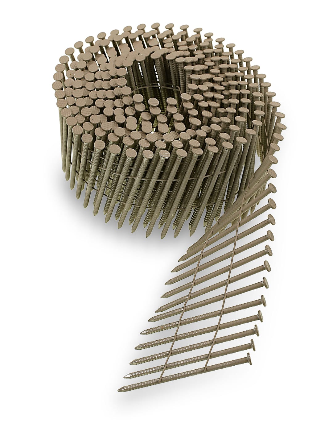 Simpson Strong-Tie S13A200CCT 15° Wire Coil, Painted Full Round Head, Ring-Shank Nail — 2 in. x .092 in. Type 304, Tan (3600-Qty)