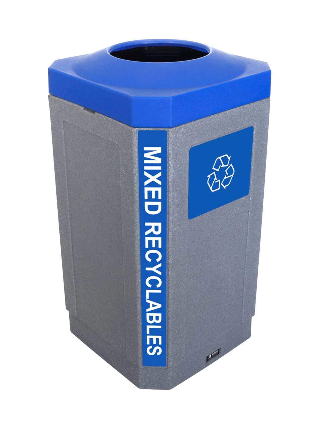  OCTO - Single - Kit - Indoor - Mixed Recyclables - Full - Greystone-Blue