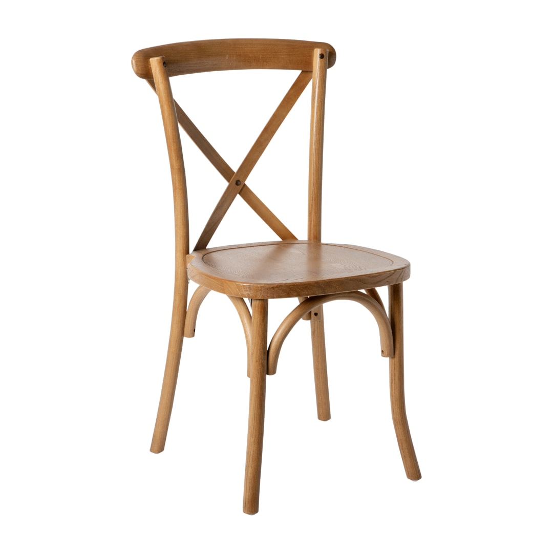 2 Pack HERCULES Series Pecan Cross Back Chair