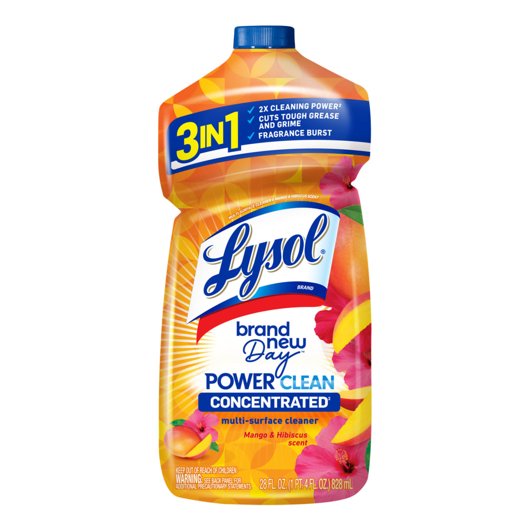 LYSOL® Multi-Surface Cleaner 2X Concentrated - Pourable Brand New Day™ Mango & Hibiscus 9/28 oz.