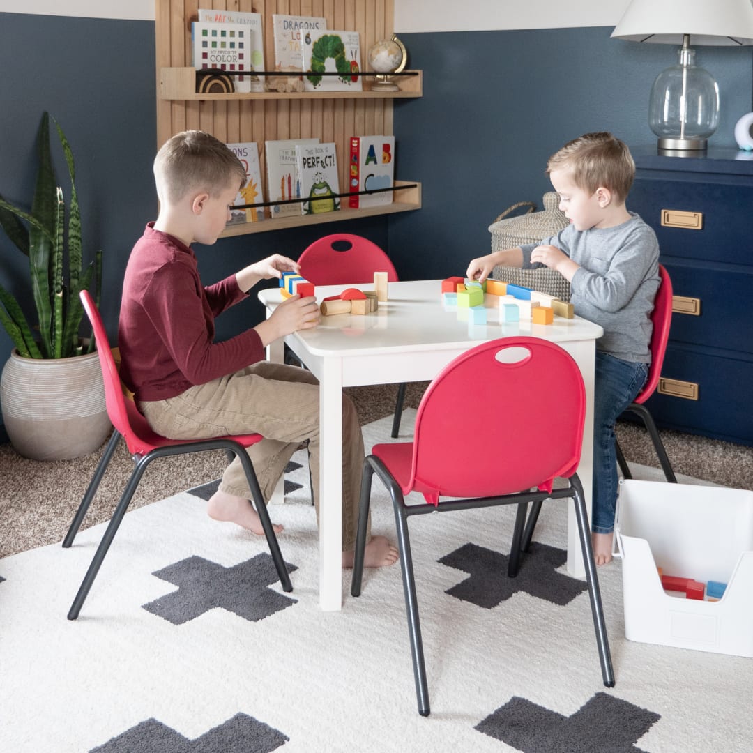 Kid's Stacking Chairs-4 Pack-Red
