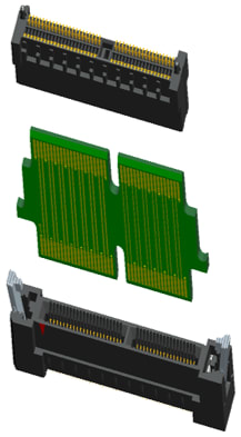 3M™ SPD08-040 RB-TR, Speed Kartenstecker, 40-polig, SPD08 Serie, 0,8 mm, 0,76 µm Au, Schwarz