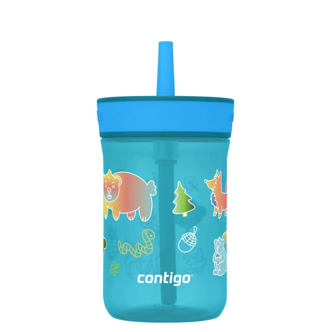 Contigo® Kids Leighton Spill-Proof Tumbler with Straw, Juniper Forest Harvest, 14 oz
