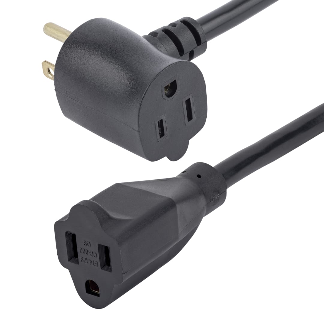 3ft Outlet saver extension cord 1xNEMA515 P to 2xNEMA 5 1
