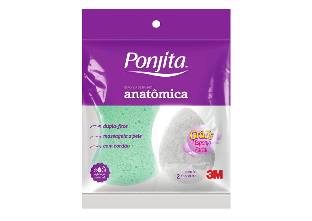 Esponja de Banho Anatômica Ponjita™, Grátis 1 Esponja Facial Suave Ponjita™