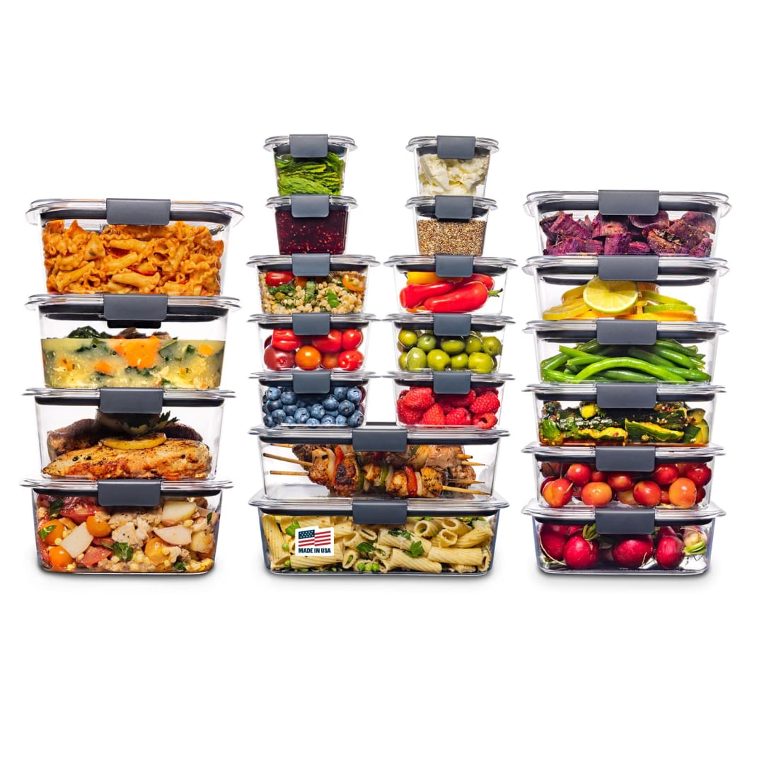 Rubbermaid® Brilliance® Food Storage Containers | 44 Piece Plastic Containers with Lids | BPA Free, Leak Proof Food Container, Clear