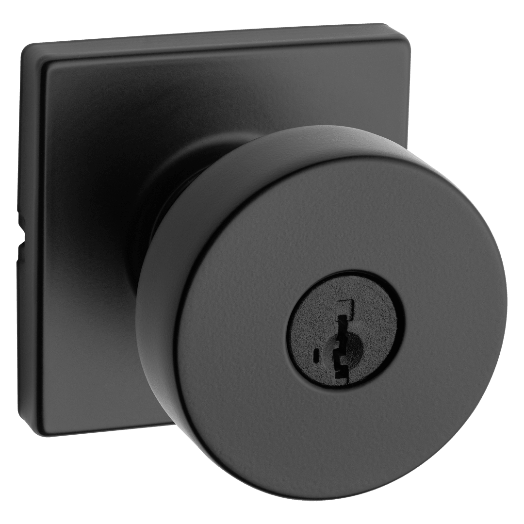 Pismo Keyed Entry Knob in Matte Black featuring SmartKey Security