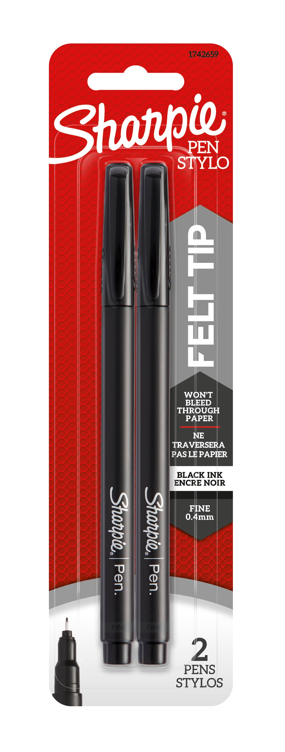 SHARPIE PEN 2CT BLACK RFID
